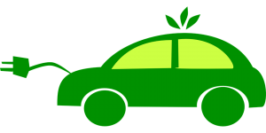 green car powered by electricity