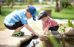 Kids playing in a park