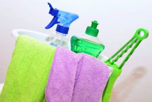 Cleaning supplies, be sure you clean everything before you start packing sports equipment