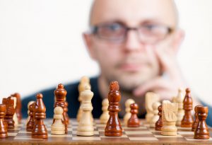 A man playing chess