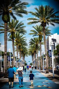 People walking in one of the Florida hot spots for millennials