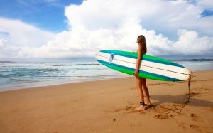 A surfer girl.