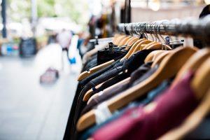 Rack of clothes.