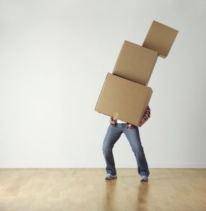 Man carrying boxes.