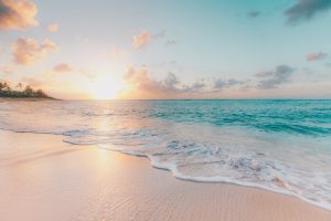 Beach at golden hour.