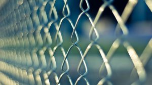 Chain link fence.
