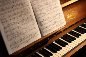 Piano keys and note stand.