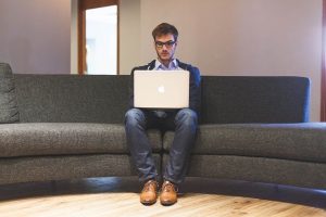 A man using laptop