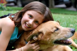 Girl with a dog