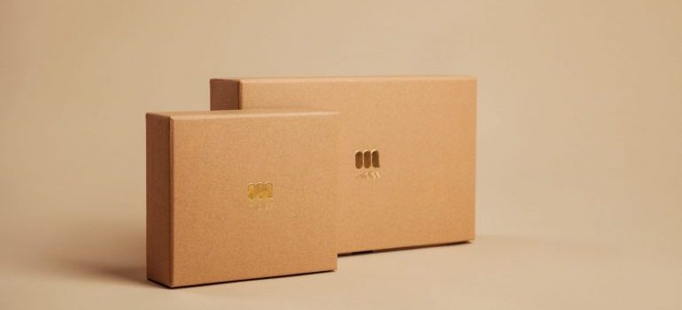 two small cardboard boxes