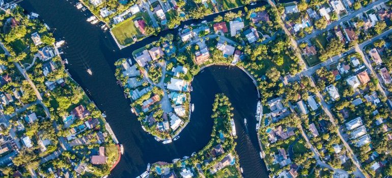 suburban neighborhood from an 