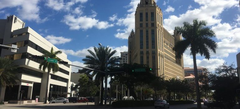 Coral Gables buildings and trees 