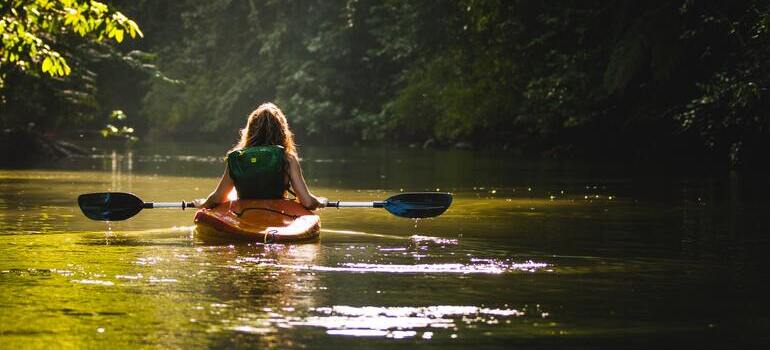 woman on kayak