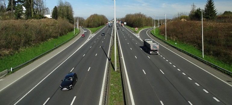 cars on a highway