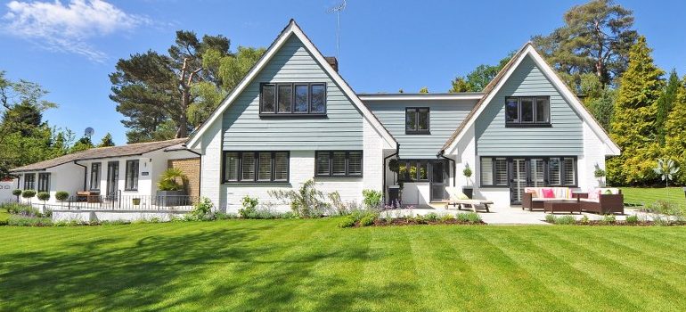 a nice, white, residential house