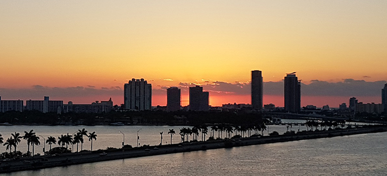 Miami Beach at sunset