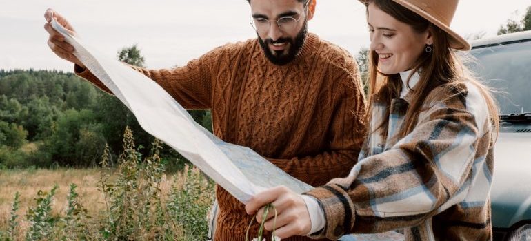 couple with a map