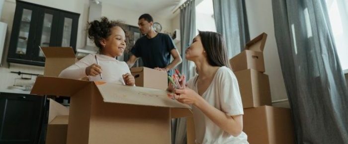 Picture of a family in the middle of a move.