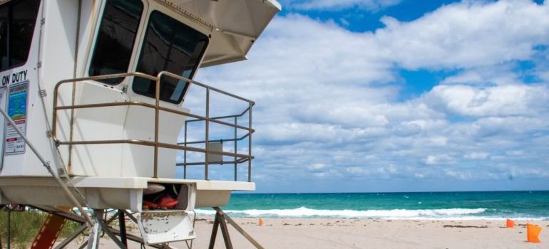 lifeguard tower on a beach