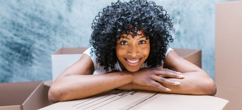 a woman, smiling