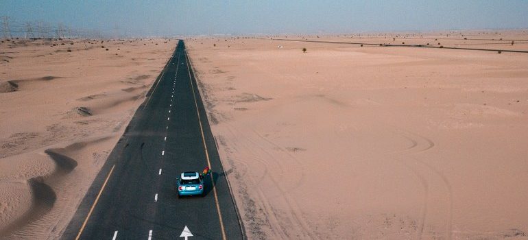 a road in the middle of desert