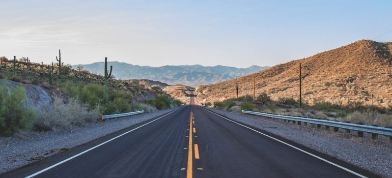 a straight country road