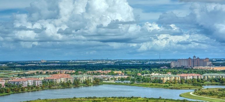 An aerial view of Orlando.