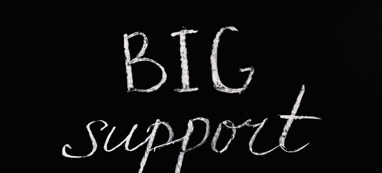 “Big support” text on black background