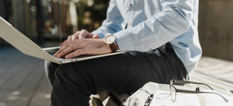 man working on his laptop