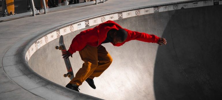 A boy skating in Venice Florida