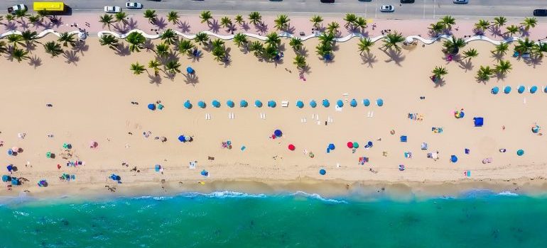 Aerial view of beach in Florida.