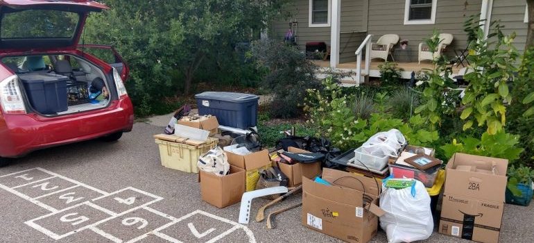 boxes packed for a residential move to Clewiston