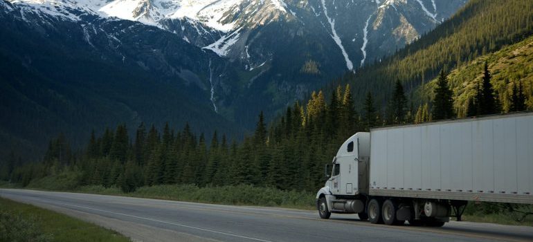 white truck on the road