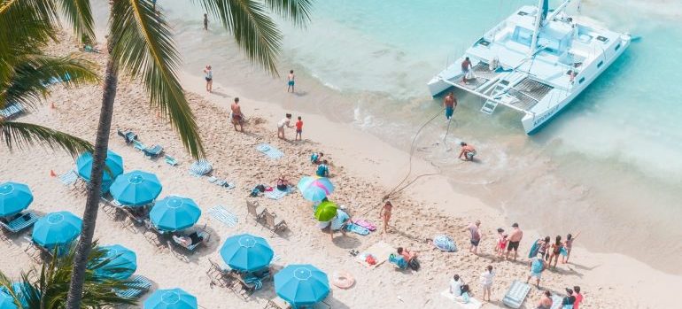 people on the beach