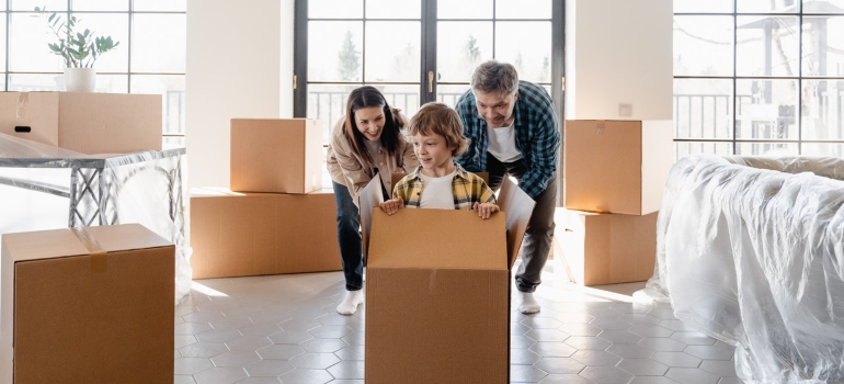 A family getting ready for moving