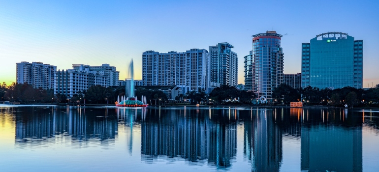 buildings in Orlando at the dawn