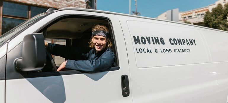 mover driving a van