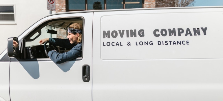 A moving company in Weston moving truck