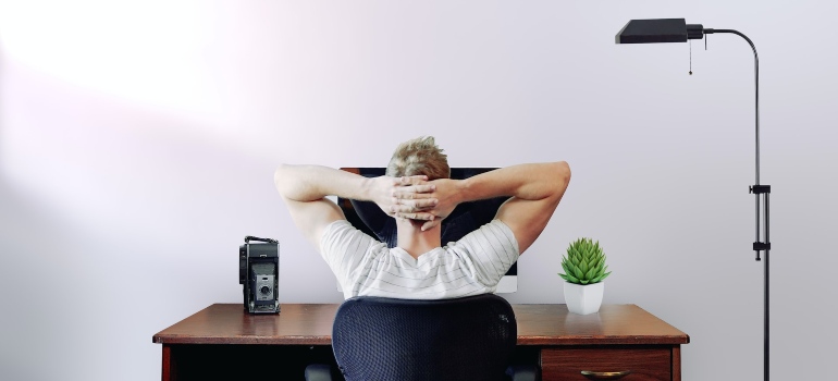 a man sitting in a chair