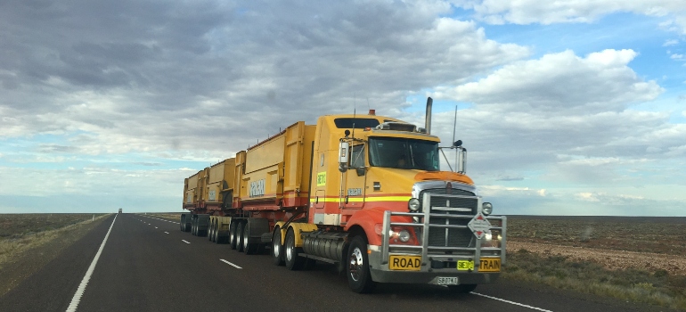 A moving truck on the road