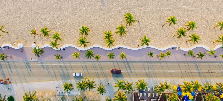 Miami beach aerial view