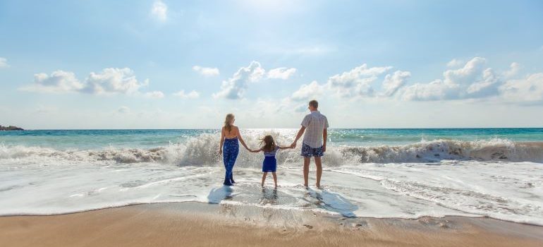 family on a beach