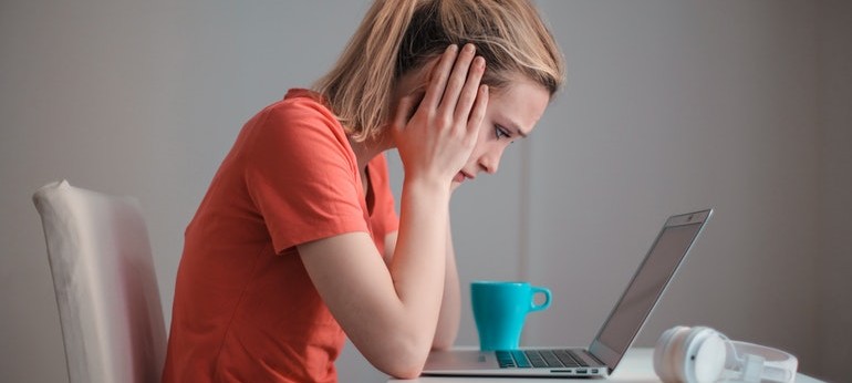 Woman looking at a screen