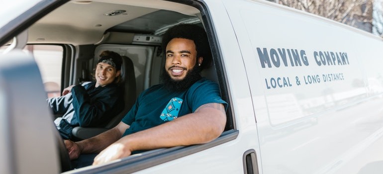 Movers in a van