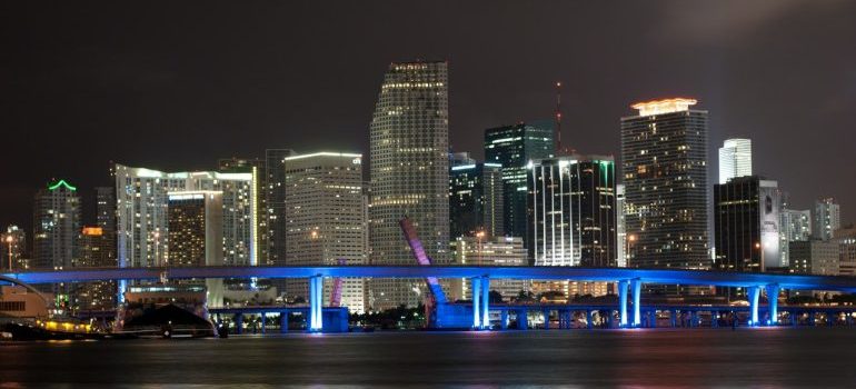Miami at night - it is no surprise that Miami is one of the Fastest Growing Cities In Florida 