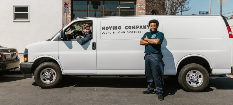 Movers in a moving truck