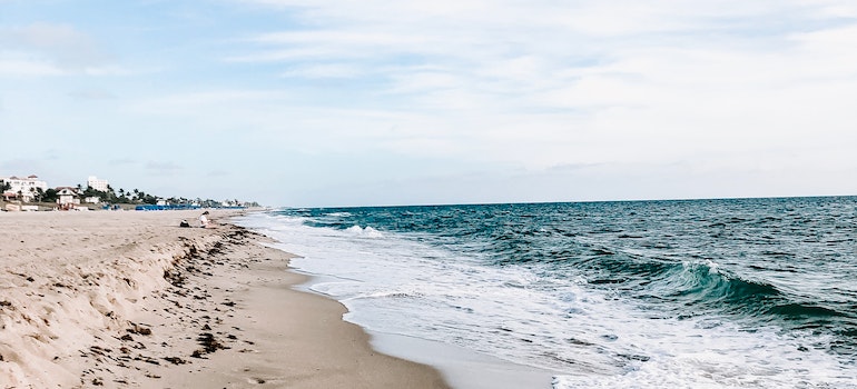 A beach and the ocean