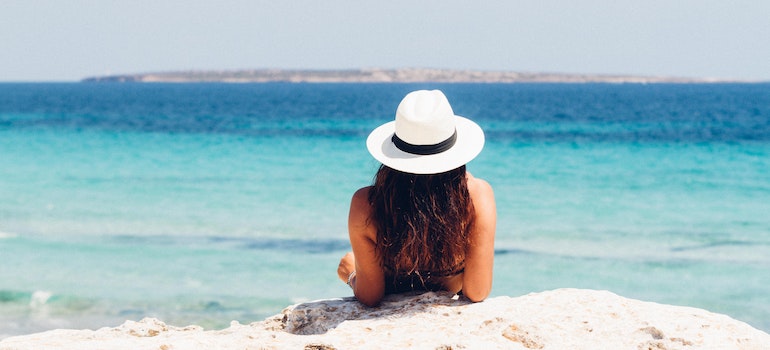 a woman at the beach