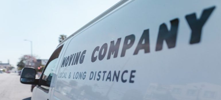 Moving company van