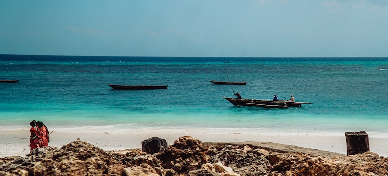 Boats seen from the shore